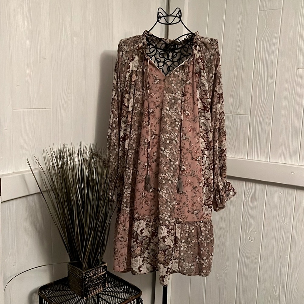 Gigio  M Women’s Floral Bohemian Dress with tassels
